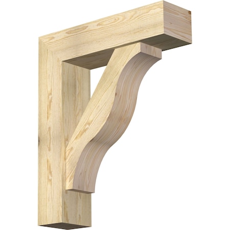 Funston Block Rough Sawn Bracket W/ Offset Brace, Douglas Fir, 8W X 30D X 36H